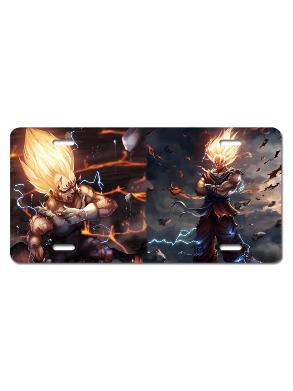 Dragon Ball Goku Vegeta Inspired Art Anime Vehicle License Plate Car Auto Truck